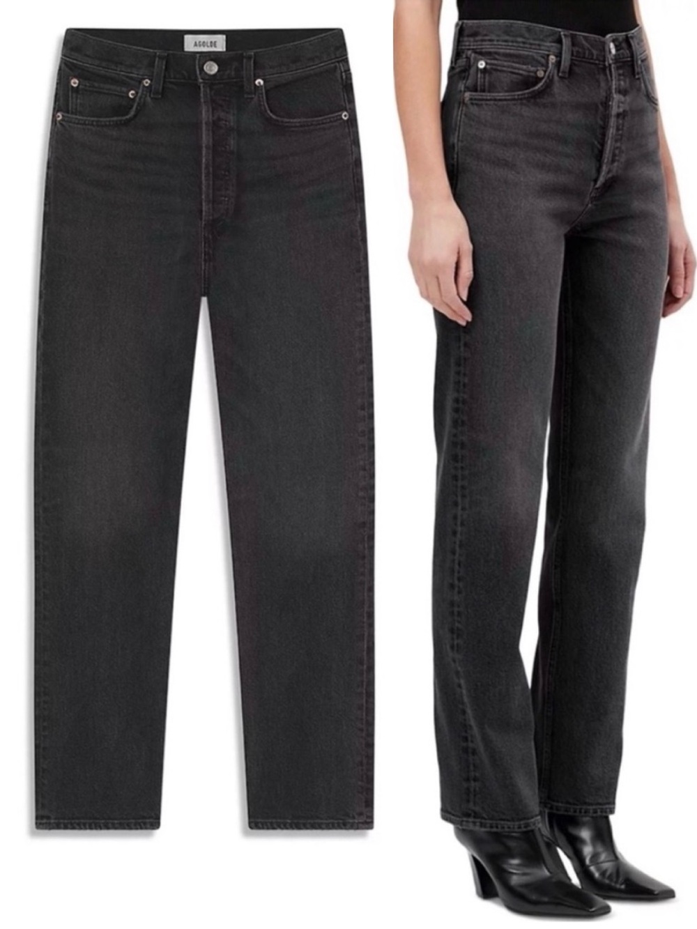 AGOLDE Jeans 90’s Pinch Washed Black Size 26
